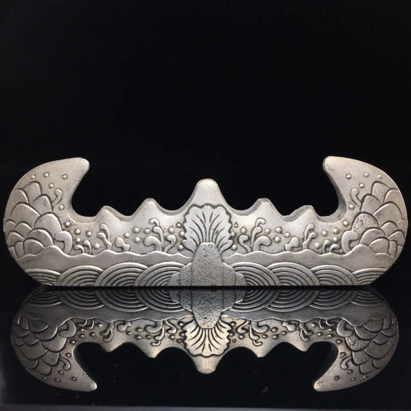 Suporte de caneta de cobre branco antigo para meninos e meninas, artesanato pendurado, pintura tradicional chinesa, suporte de caneta de estudo criativo, branco