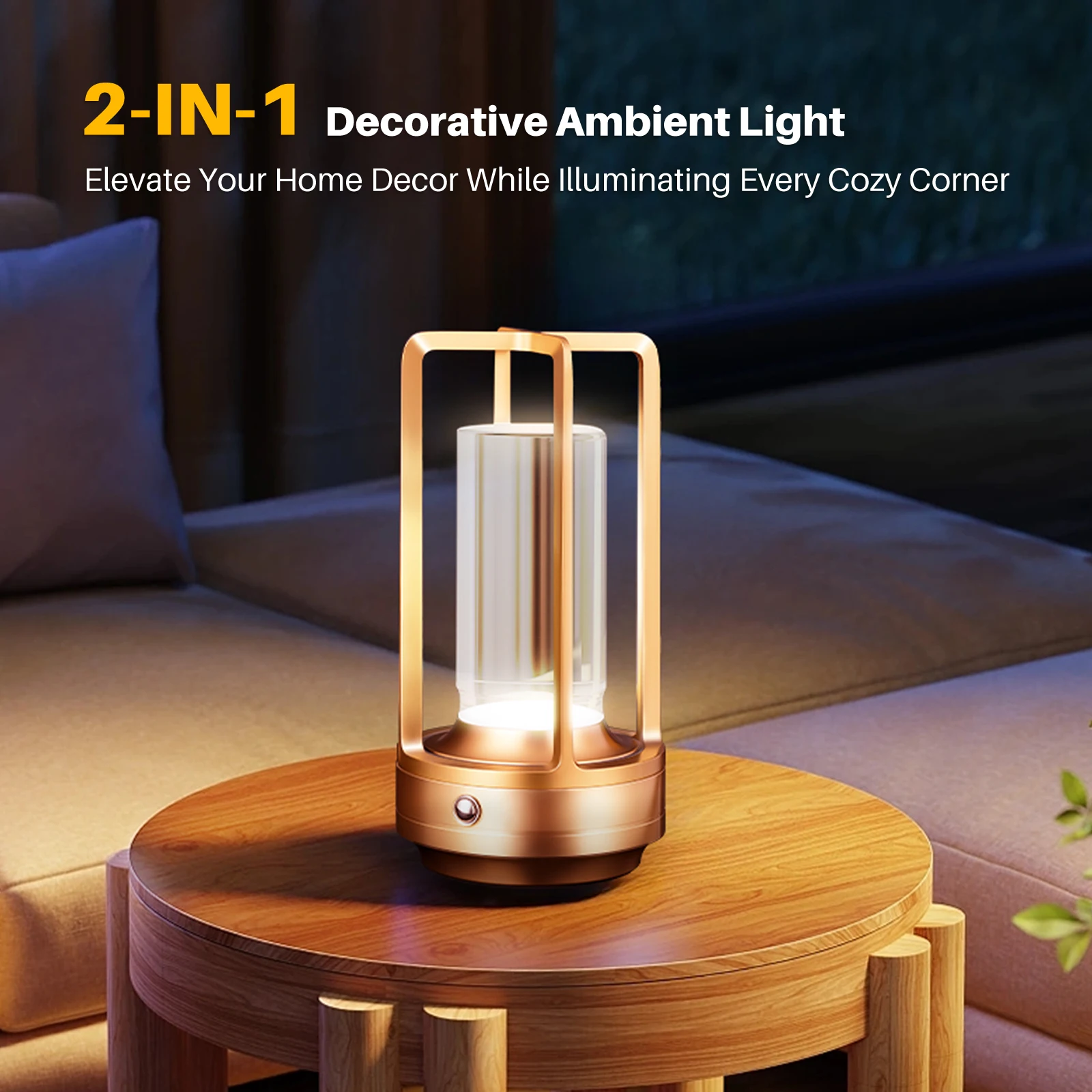 

led lights Type-C charging aviation grade aluminum alloy lamp touch dimming retro eye protection Mood lightroom decoration light