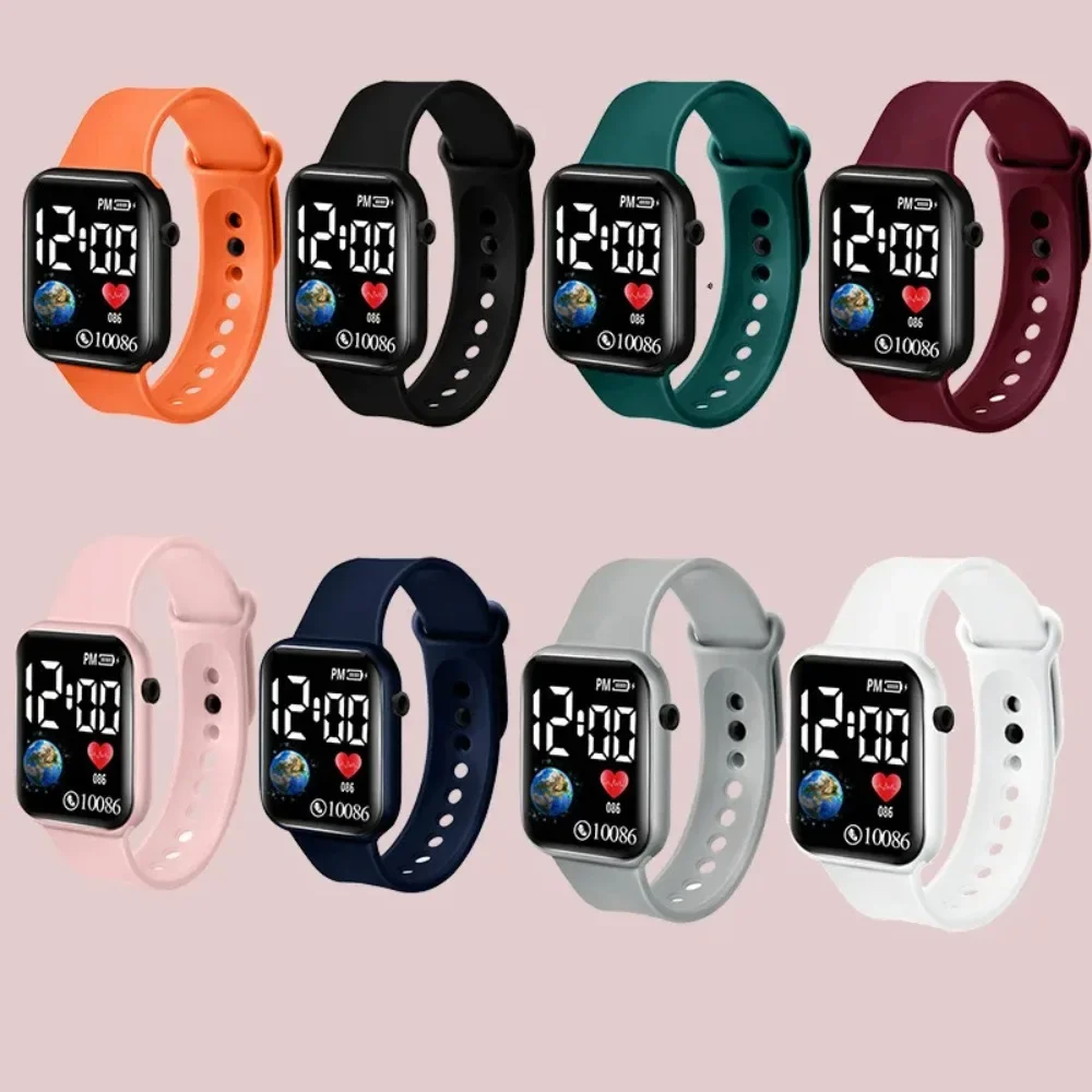 Montre de sport numérique LED pour enfants, montre-bracelet électronique étanche, bracelet en silicone, garçons et filles