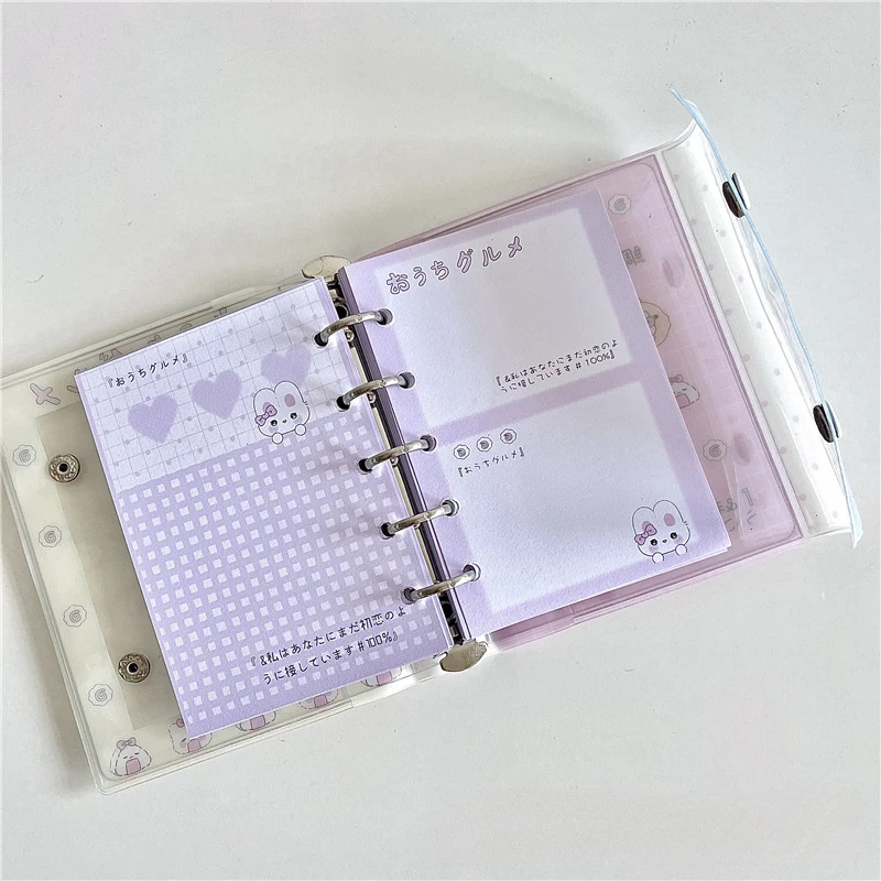 M5 colorido doble botón hoja suelta con 40 hojas de almacenamiento de cuaderno libro de contabilidad manual carpeta página interior para hacer papel