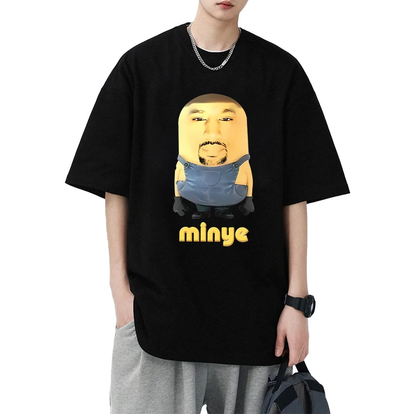 

Rapper Kanye West New Minye Funny Meme Graphic T shirt Unisex harajuku vintage short sleeve T-shirts Men Women 100% Cotton Tops