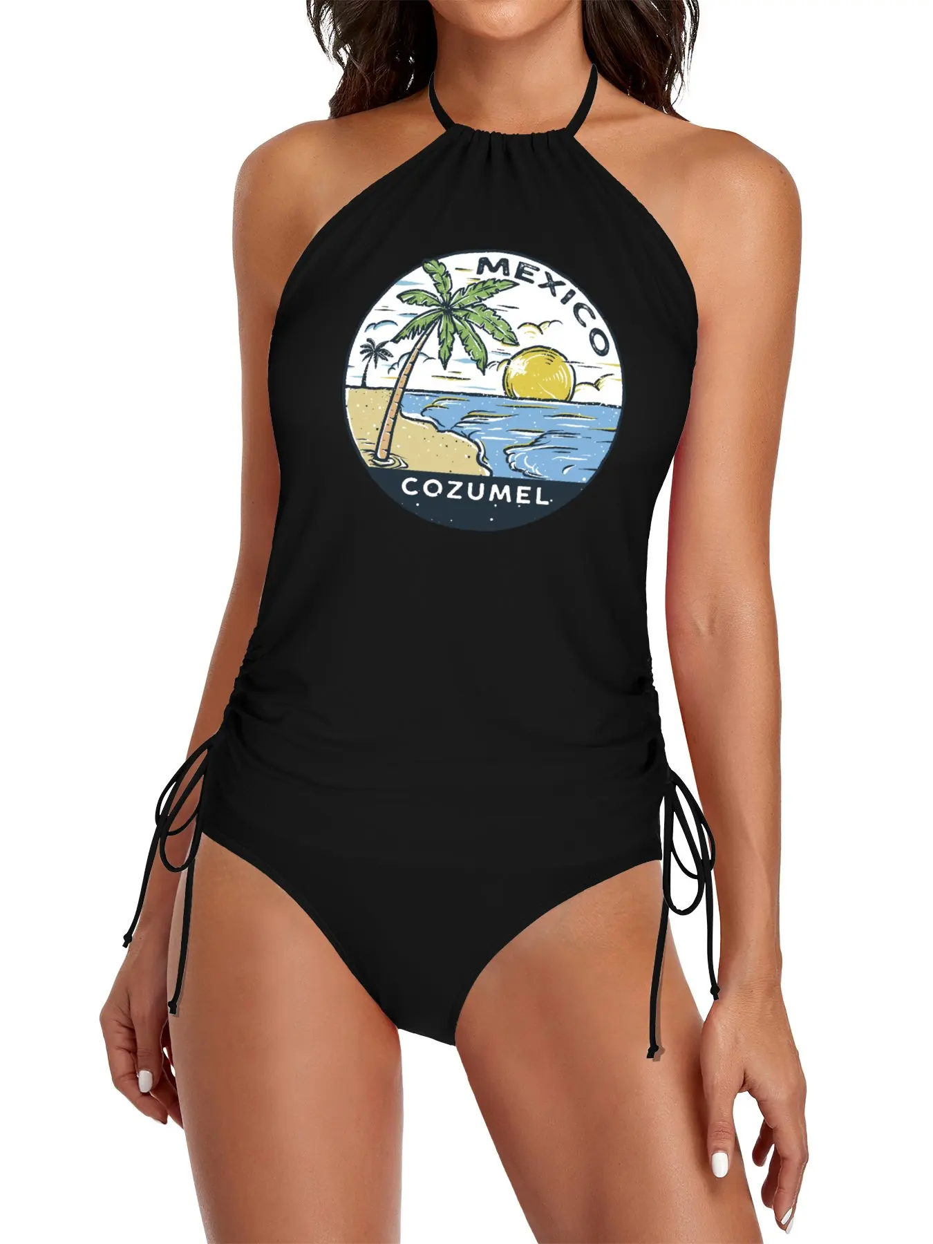 

Cozumel Mexico Vintage Split Swimsuit Set Beachwear beach dresses 2025 beach clothes woman