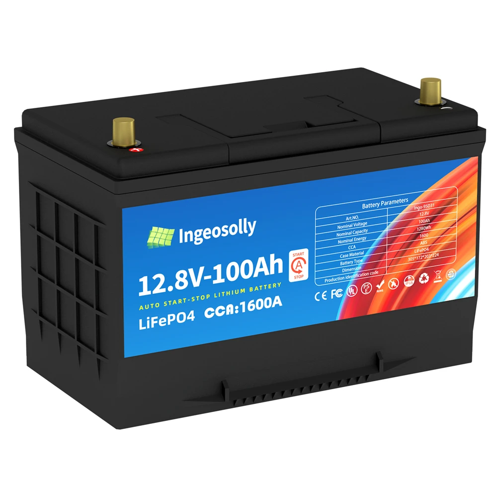 Car Starter LiFePO4 Battery 12.8v 70-120Ah 1300-2300CCA High Power With BMS Protection Lithium Iron Jump Start Battery