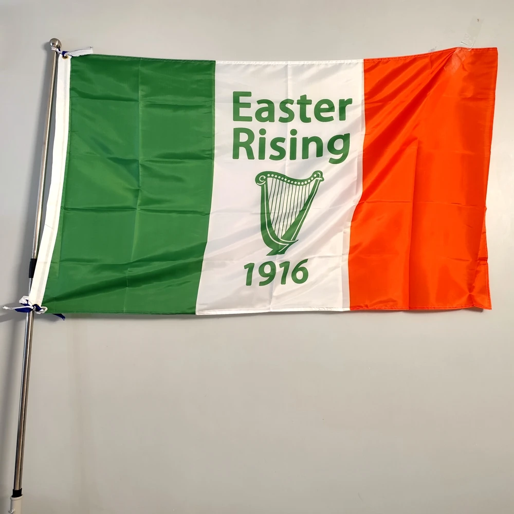 Vintage Irish Flag Easter Rising 1916 3x5FT 2x3FT Historical Polyester Banner for Pub Wall Garden Outdoor Hanging Decoration