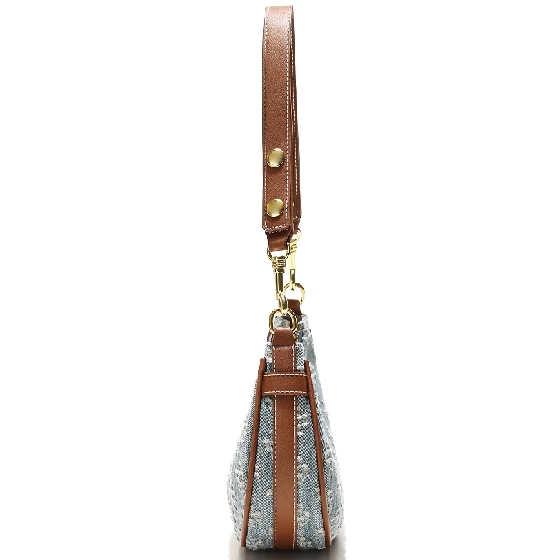 Fashion Denim Hobo Bag 2026 Spring/summer Youth Sweet Crescent-shaped Shoulder Bag Large Capacity Zipper Commuter for Work - view 3