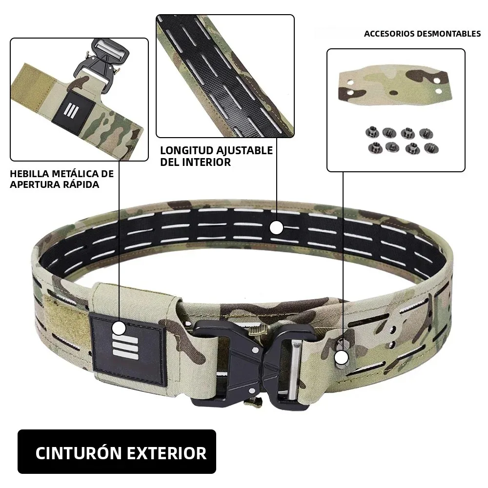 Cinturón táctico MOLLE multicam láser y hebilla liberación rápida - imagen 5