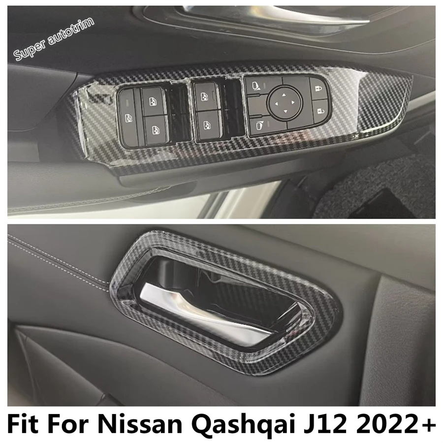 

ABS Car Inner Door Armrest Window Lift Button Switch Handle Bowl Frame Cover Trim Accessories For Nissan Qashqai J12 2022 - 2024