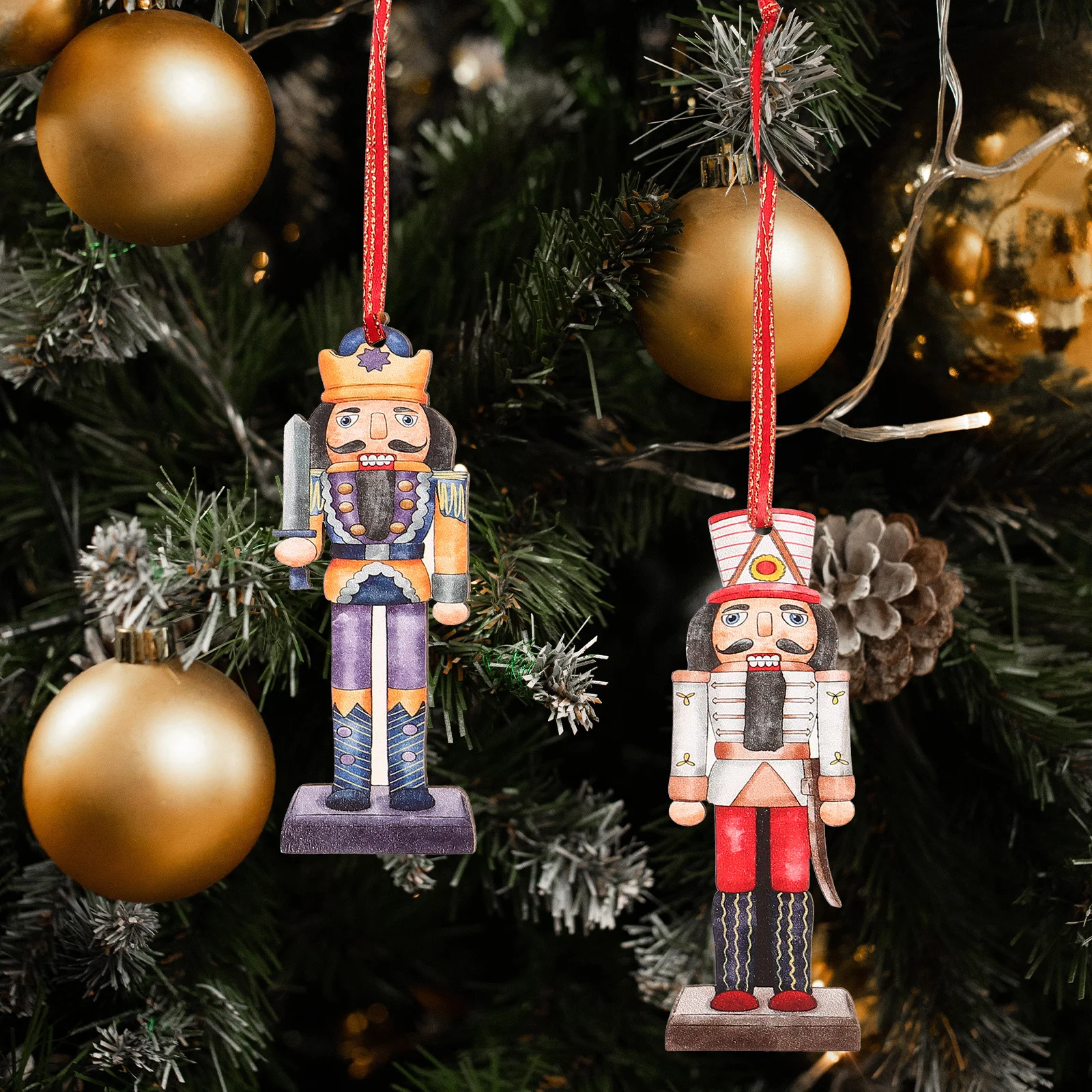 

4Pcs Nutcracker Soldiers Hanging Decorations Christmas Tree Ornaments Xmas Party Pendants Holiday Charm Nutcracker Soldiers