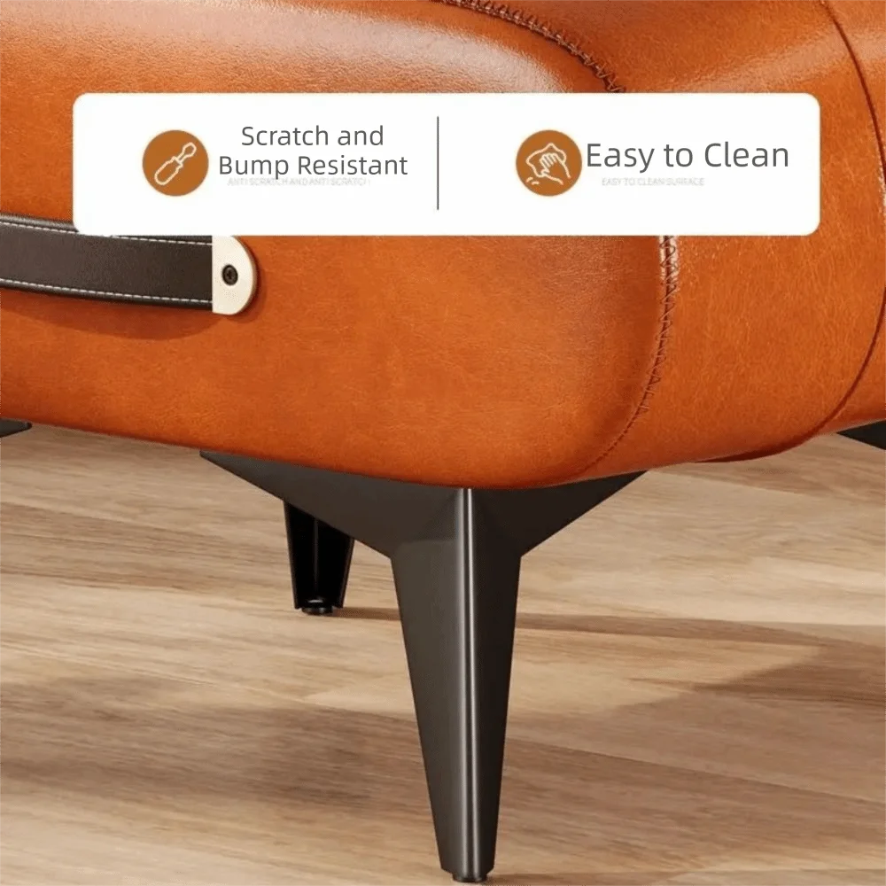 Door Leather Stand Luxury Leather Stools Multifunctional High-end Small Stool Leather Shoe Bench Sunbathing