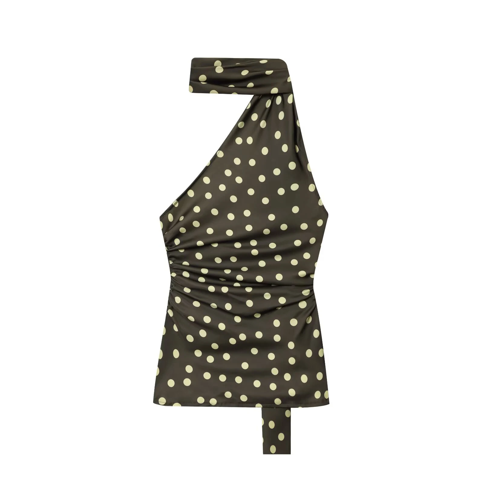 Europeu e americano 2025 outono novo feminino assimétrico polka dot top cintura média calças largas conjunto