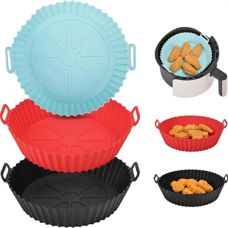 

Reusable Silicone Air Fryer Liner Mat Non-Stick Steamer Pad Baking Inner Liner Cooking Mat For Kitchen Accessories Round Square