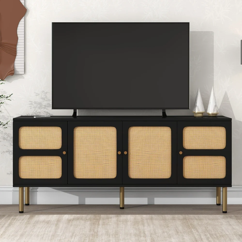 

Living Room Decoration Tv Furniture Standing Mid Century Modern Stand Console Black Industrial Muebles Tv Entertainment Center