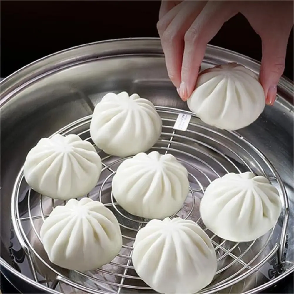 Shelf Coil 304 Stainless Steel Steaming Rack V-shaped Spiral Pattern Steamer No Rust High Foot Steaming Tray Bun