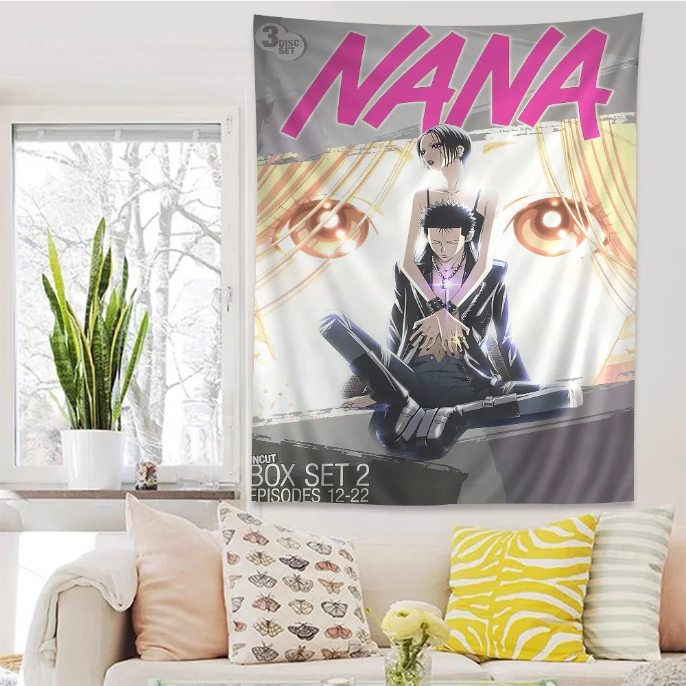 Anime Nana & Hachi Decke im Manga-Stil – Schwarz-Weiß-Decke, Anime-inspirierte Dekoration für Shoujo und romantische ästhetische Heimfans