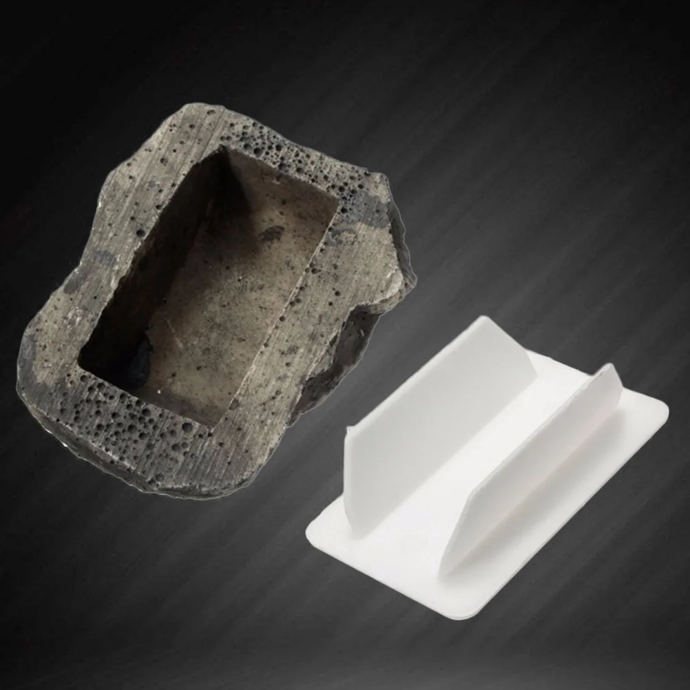 Caja de llaves de resina tipo piedra, estuche de almacenamiento oculto, colgador de llaves de piedra Artificial (cubierta de piedra + tapón)