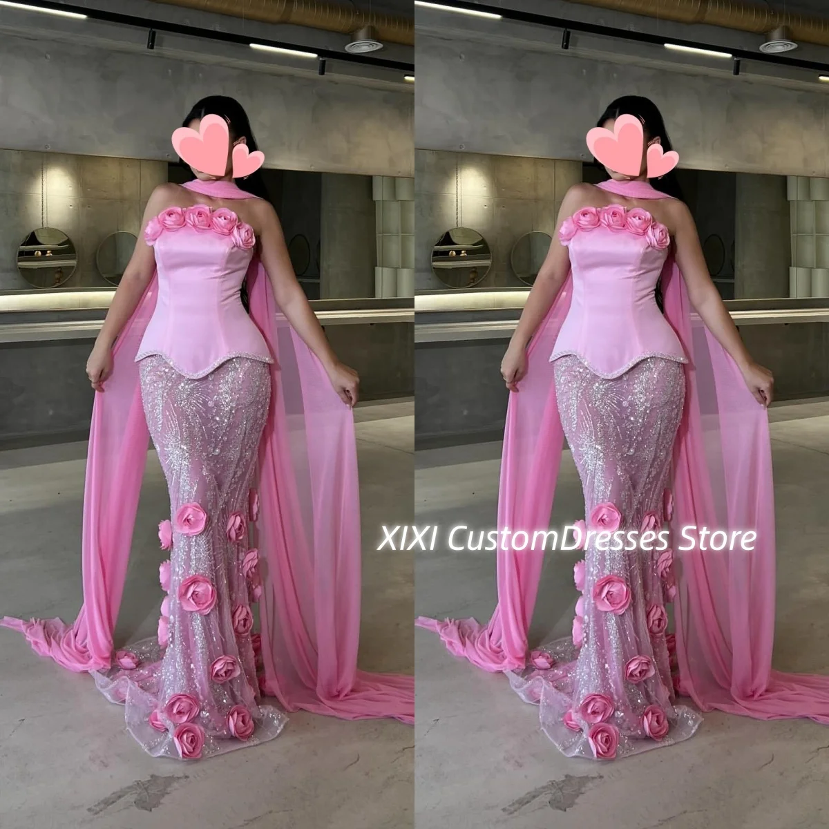 

فساتين 미פרי Женские вечерние платья без бретелек длиной до пола с цветами и цветами на молнии без рукавов для торжественных случаев