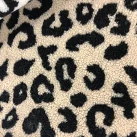 0.5m/1m Leopard Print Lamb Wool Jacquard Fabric Making Winter Coats Home Wear Hoodies Bedding  Handmade DIY Clothing Fabrics