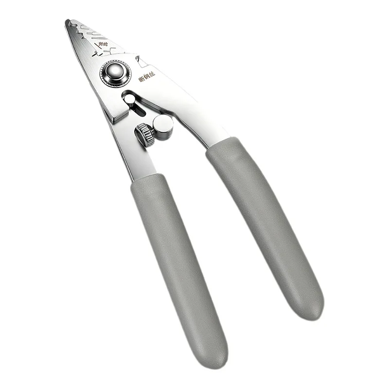 Professioneller Glasfaser-Abisolierer und -Schneider, 6-in-1 Multifunktionswerkzeug aus Edelstahl für Glasfaserkabel, Abisolierer für Beschichtungen – Detail 7