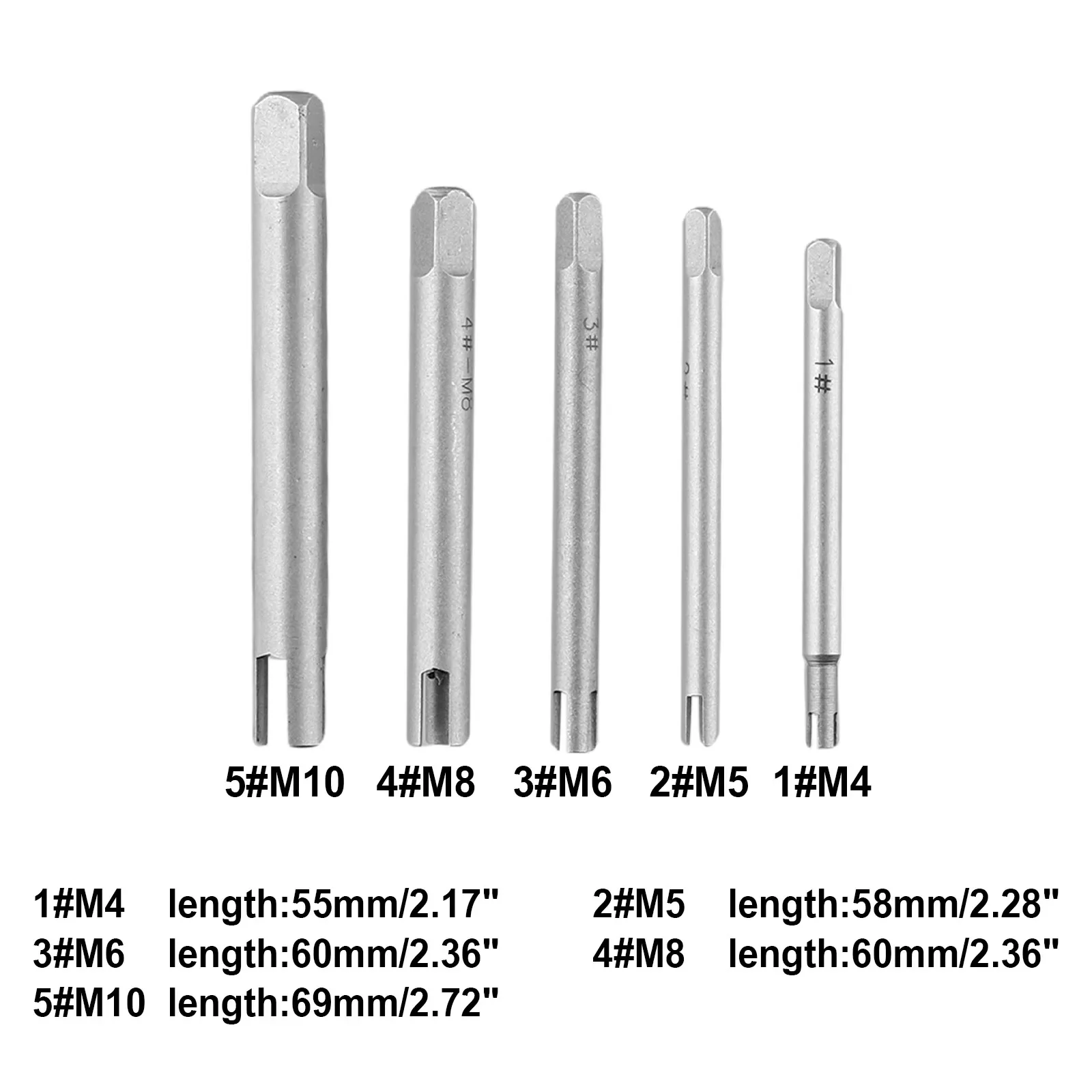 Tool Parts Broken Tap Extractor 5Pcs High Efficiency High Quality Wider Application M10 M8 Tool Parts Alloy Steel
