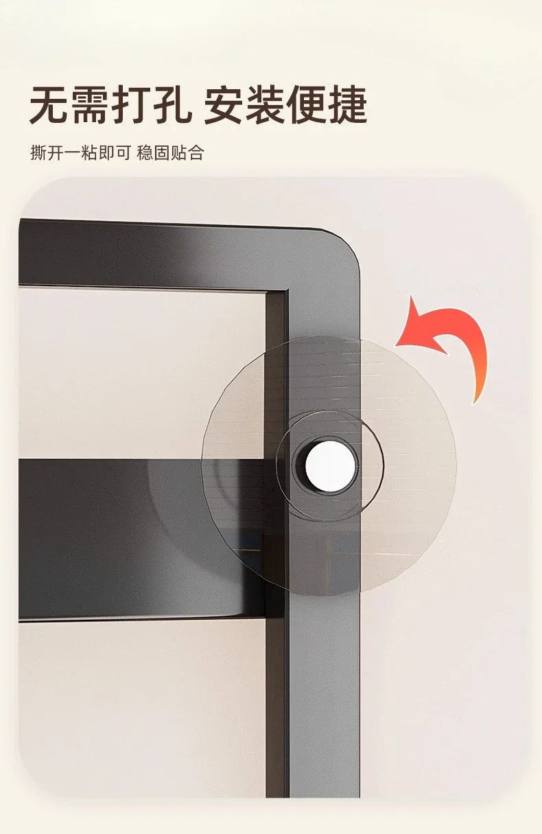 Shelf Ultra-thin floor-to-ceiling hanger, bedroom room security door to put bags, coat rack view 6