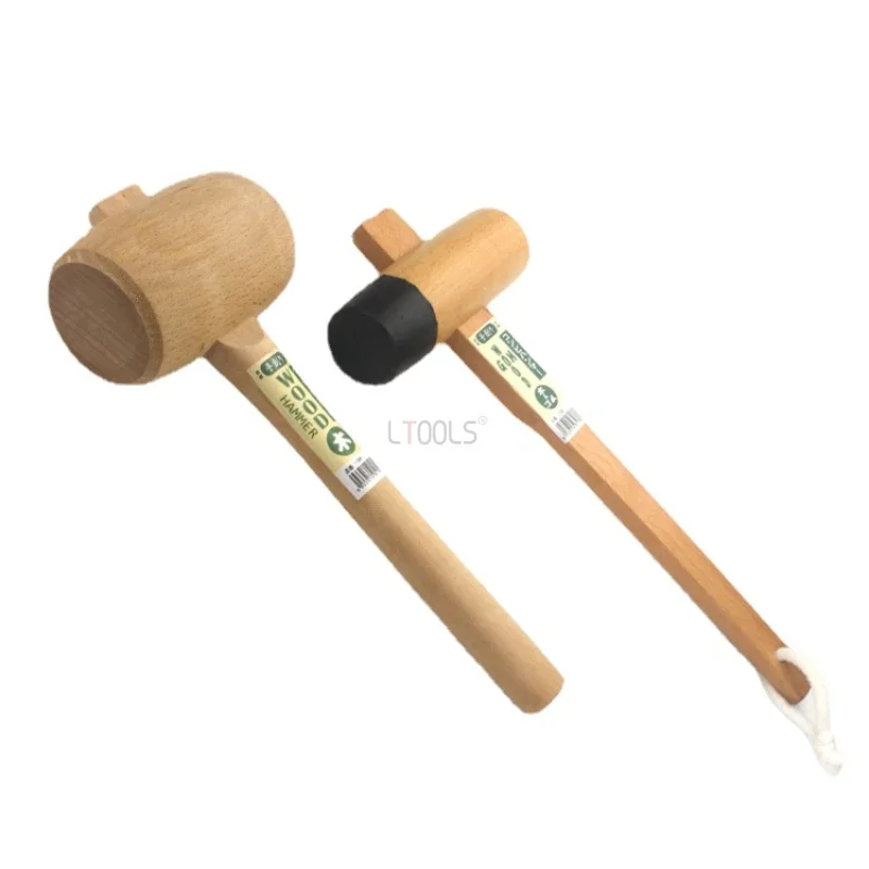 Wooden Hammer Mallet Quality Solid Beech Hammer Carpenter Wood Carving Mallet Smooth Surface Leathercraft and Woodworking Tool