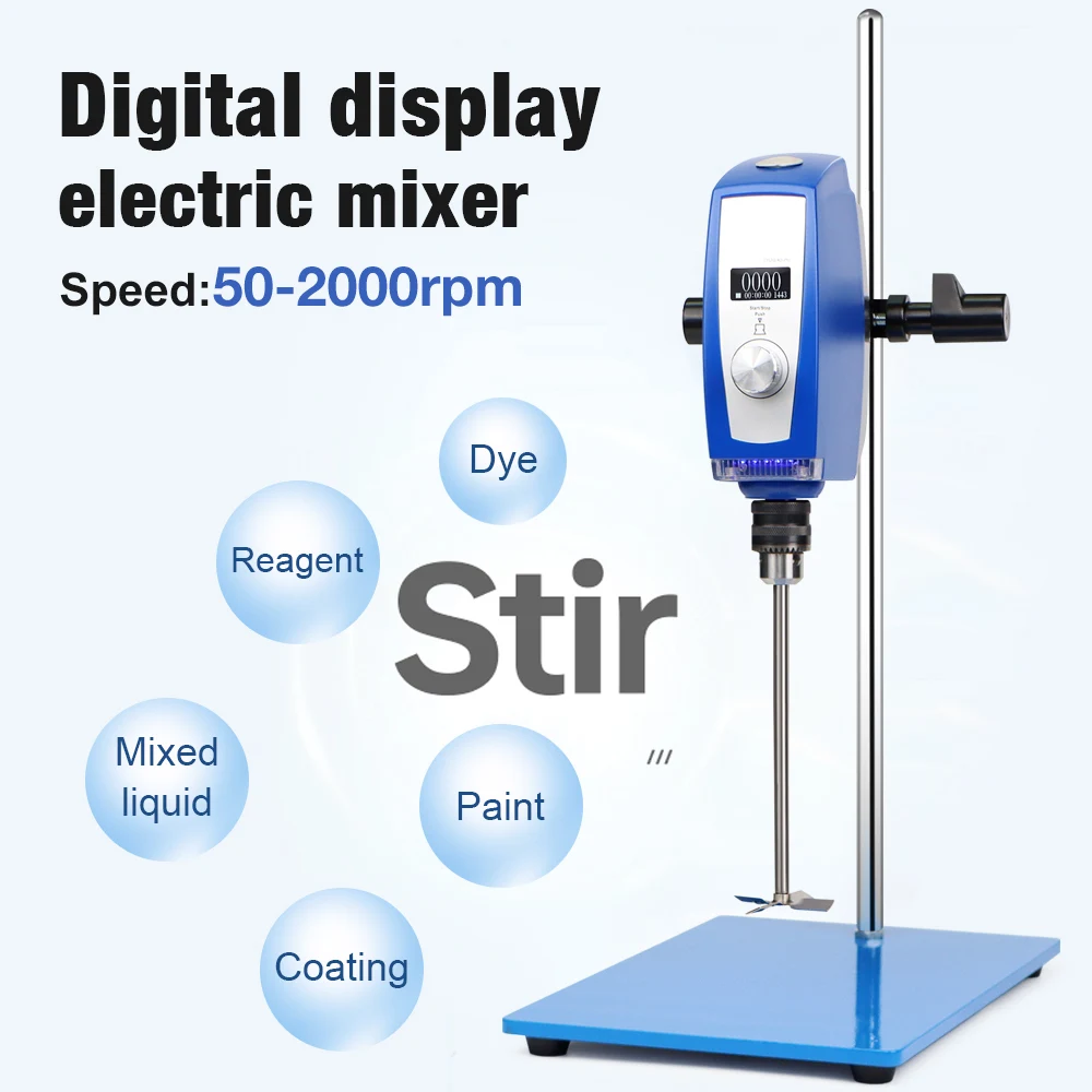 LCD Display Digital Speed Regulation Electric 110S Cantilever Mixer 50-1800 RPM Laboratory  Stirrer Electric Lab Mixer EU Plug