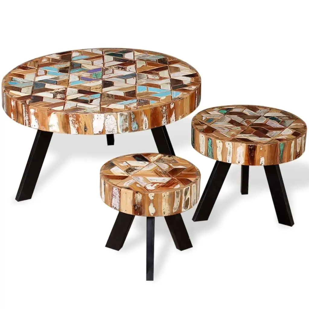 

3-Piece Reclaimed Wood Coffee Table Set | Solid & Stylish Living Room Furniture