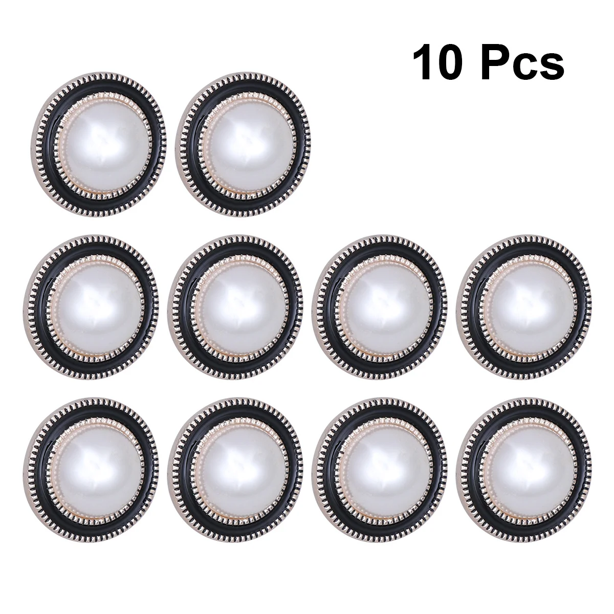 

10Pcs Pearl Buttons Round Shape Durable Handcraft Tools for Clothes Jackets Jeans T-Shirts DIY Sewing Decoration
