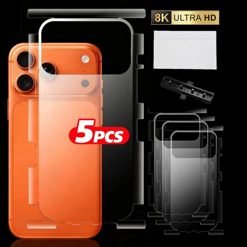 18PM Back+Frame Hydrogel Film For iPhone 18Pro 17Pro Max 17Air Full Protection Border Side Back Protector Soft Films Not Glass