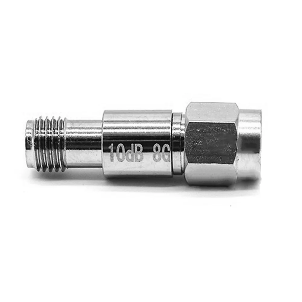Compact 10dB 2W Coaxial Attenuator DC 8GHz with For SMA Male to Female Connector for RF and Microwave Measurement Use