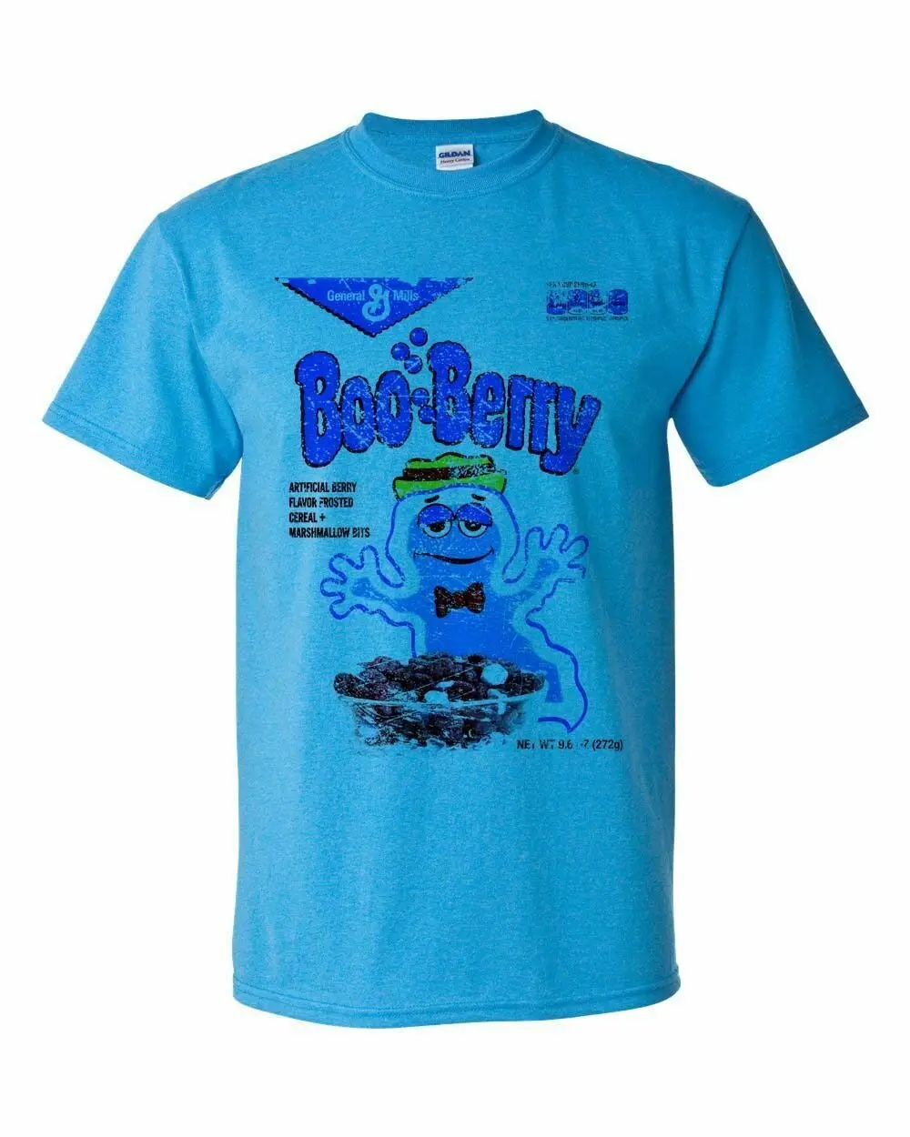 Boo Berry box T shirt adult regular fit heather blue cotton blend graphic tee