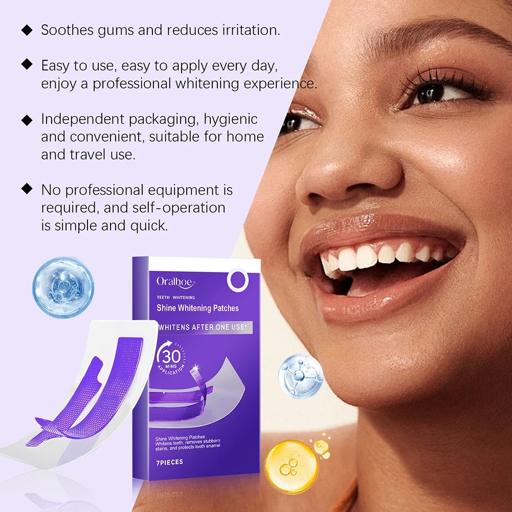 Whitening Stain Removing Dentals Patch Natural Gentle Whitening Strips Effectively Removes Stubborn Stains For Sensitive Teeth