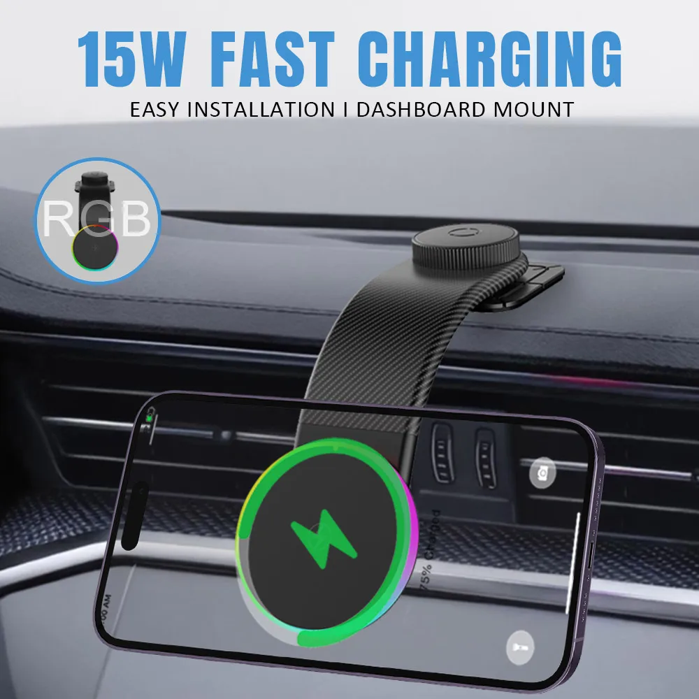 Auto Magnetische GPS Telefon Halter Stehen 15W Drahtlose Ladegerät Handy Halterung Für Magsafe iPhone 17 ~ 12 Pro Max schnelle Lade Halterung