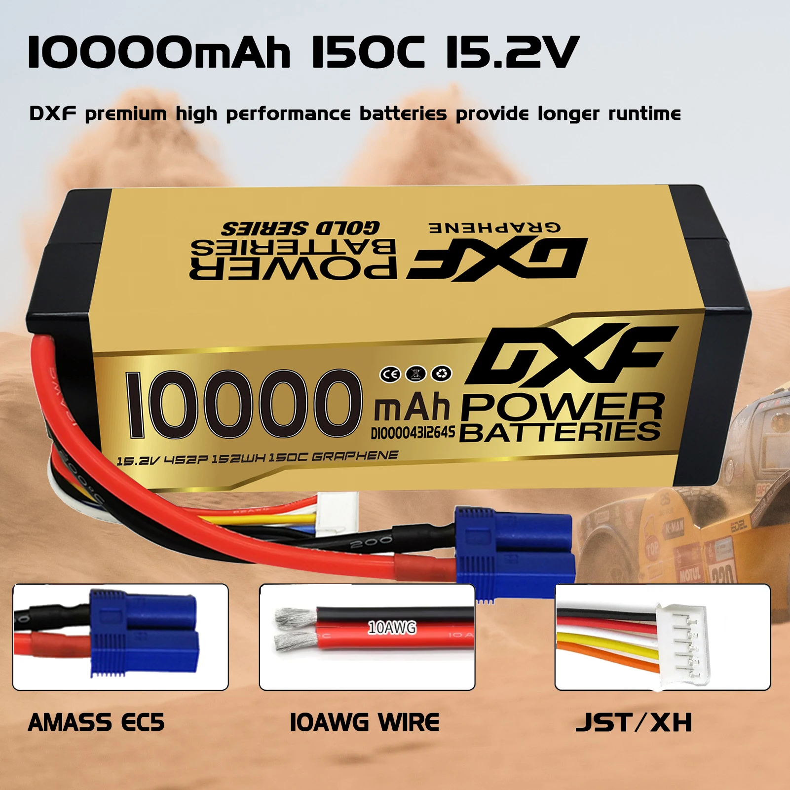 10000mah lipo 4S bateria 15.2v 150c caso rígido bateria com conector xt90 para carro caminhão tanque rc buggy truggy corrida hobby