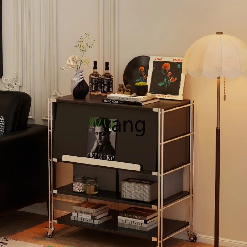 

TGF living room small apartment storage locker multi-functional movable tea cabinet storage shelf