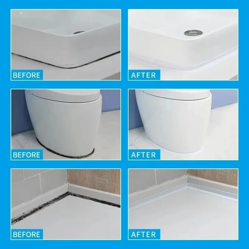 1m/3.2m PVC Waterproof Sealing Tape Self-Adhesive for Bathroom Sink Shower Bathtub Toilet - Wall Sticker Waterproofing Solution gallery 3