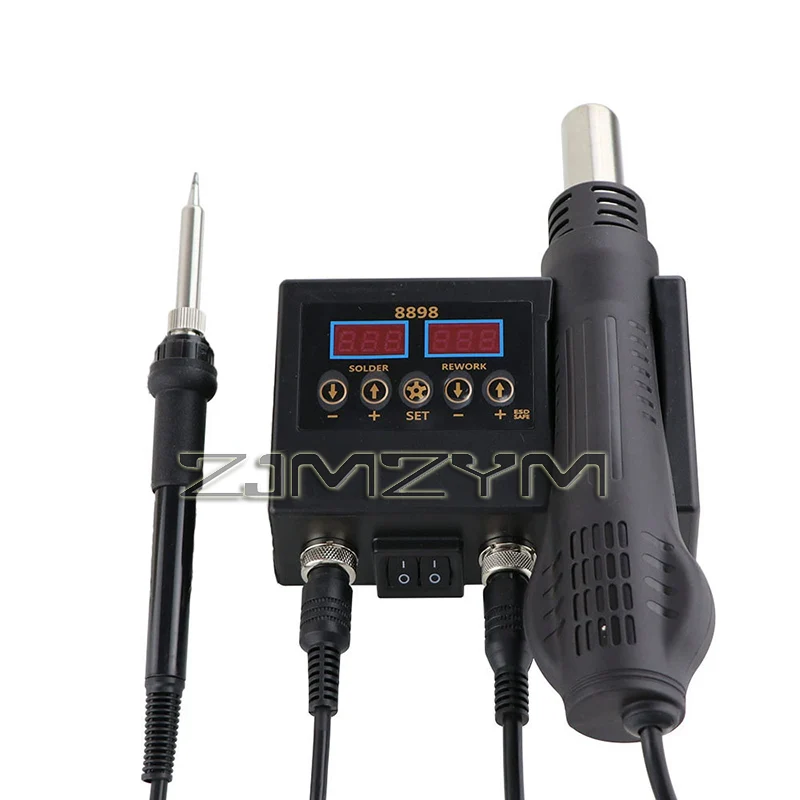 Soldering Station Digital Temperature Adjustable 2 in 1 Solder Iron Hot Air Heat Gun Welding Rework For PCB IC Repair Tools