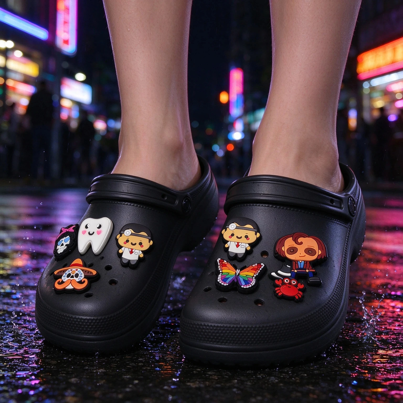 Horror Cartoon PVC Shoe Charms Skull Ghost Butterfly Crab Shoe Decorations Clog Sandals Shoe Buckle Accessories Halloween Party