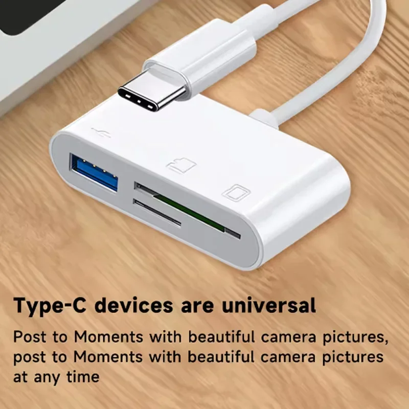 

Кабель-кардридер USB-C 3-в-1, Type-C для карт SD/TF и OTG-кабель-конвертер для ноутбуков, телефонов, планшетов