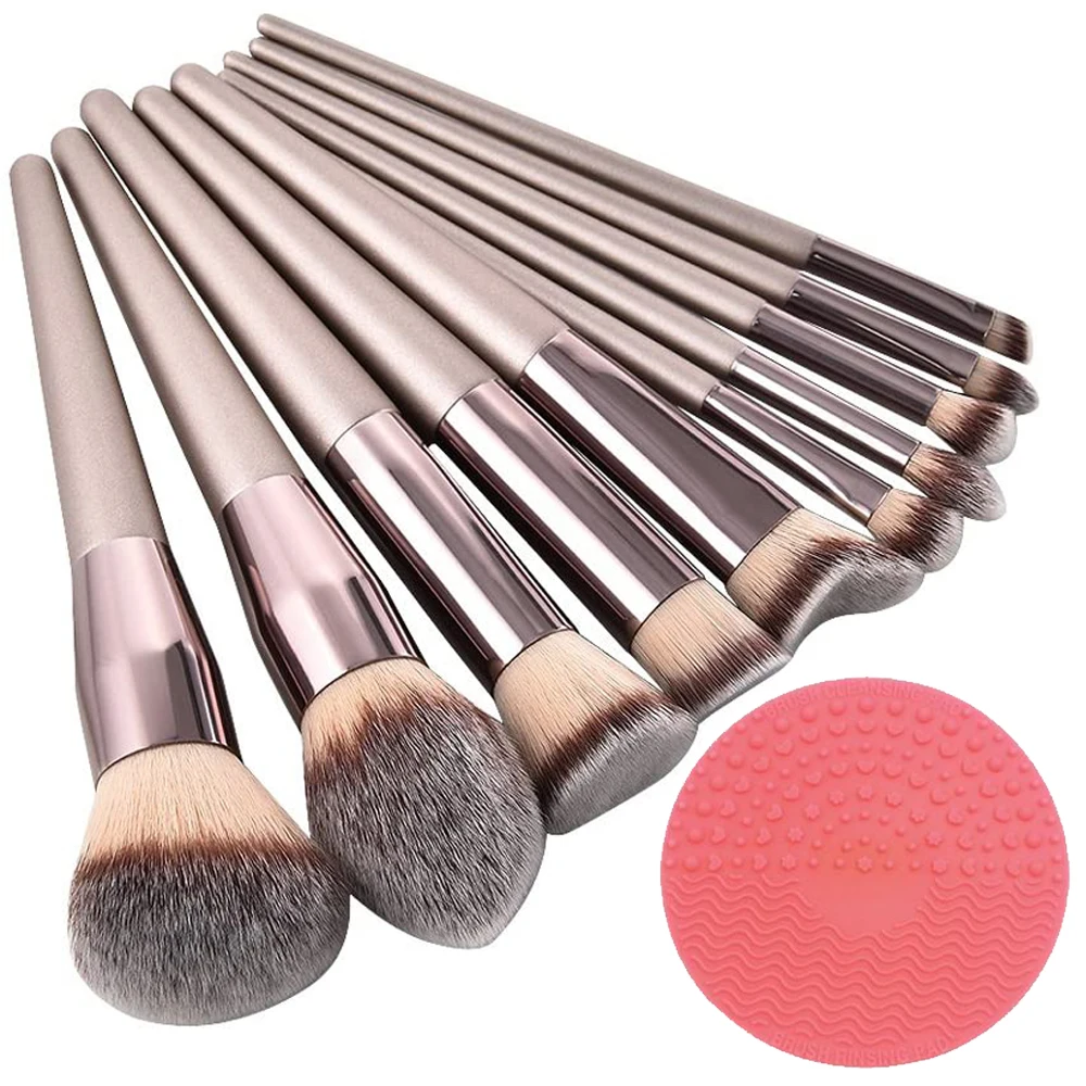 

10pcs Professional Makeup Brushes Set with Makeup Sponge for travel Powder Concealer Blush Foundation Eyeliner Eyeshadow Kit