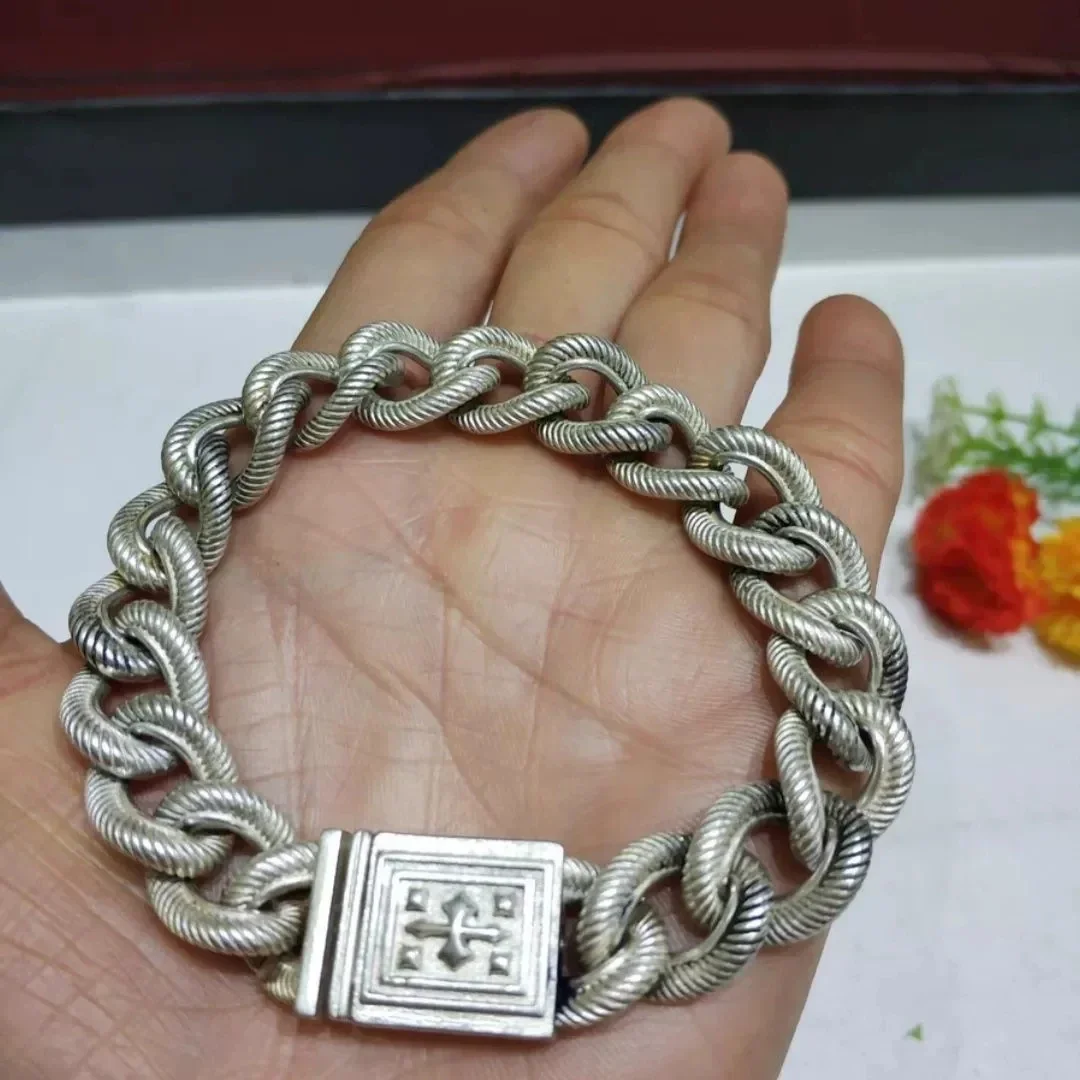 Fashionable Personalized Tibetan Silver Bracelet for Men And Women Exquisite Workmanship Couple's Pendant Jewelry