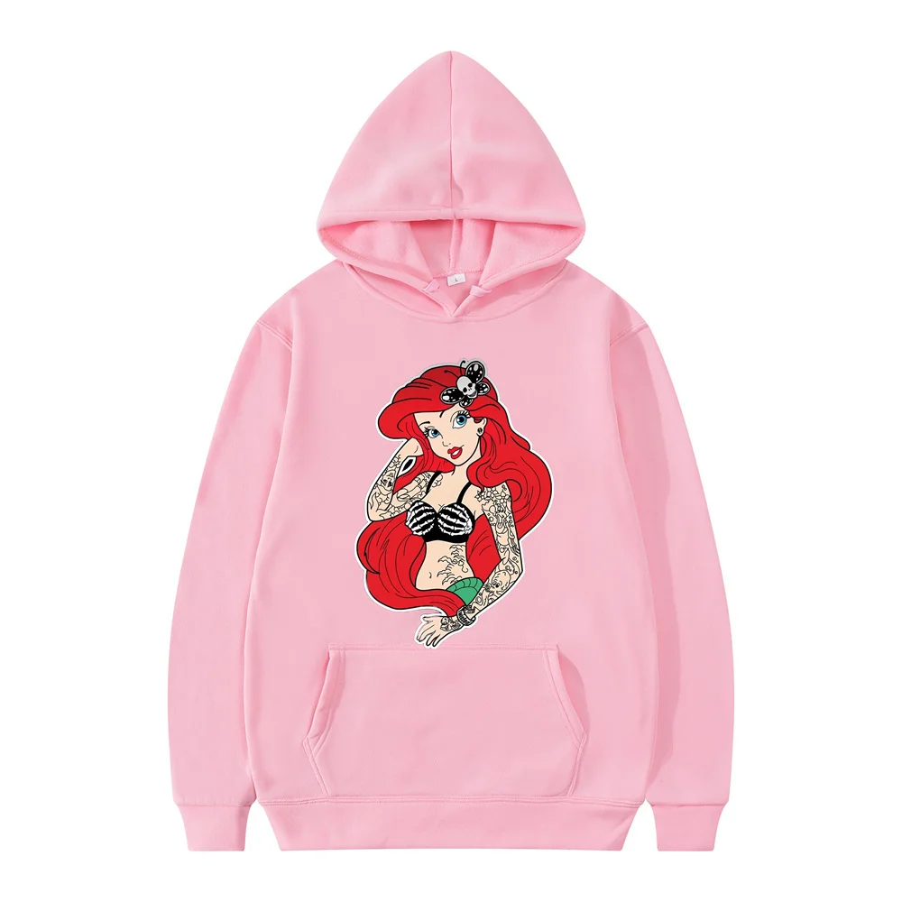 New Cartoon Anime Cute Disney Princess Hoodie Women's Loose Ins Style Hooded Jacket Hoodies Clothes Hoodies Women Anime Hoodie