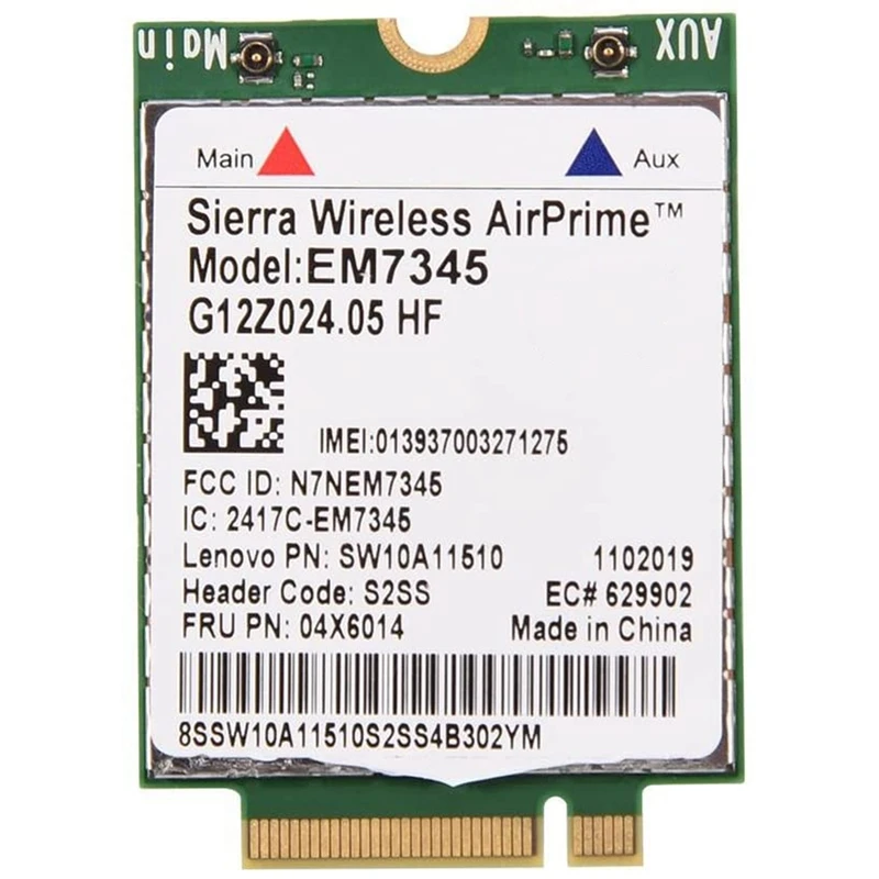 

Сетевая карта, EM7345 4G LTE WWAN, модуль карты для Thinkpad X250 X1C W550 T450 X240 T440, поддержка LTE/HSPA + /EMEA