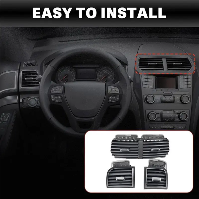 Left+ Right+ Middle A/C Outlet Air Vent Grille Set Of 3Pcs For Ford Explorer 16- 19(FB5Z-19893-AD/FB5Z-19893-CE/JB5Z19893BB)