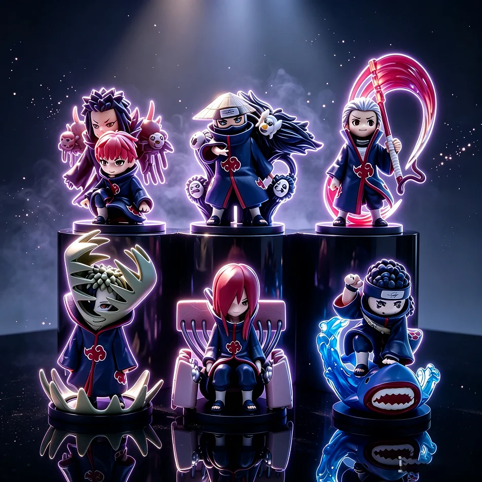 Bandai 6-teiliges NARUTO Akatsuki Organisation Figurenset, Uchiha Itachi Actionfiguren, Anime-Modell, Geburtstagsgeschenk ﻿