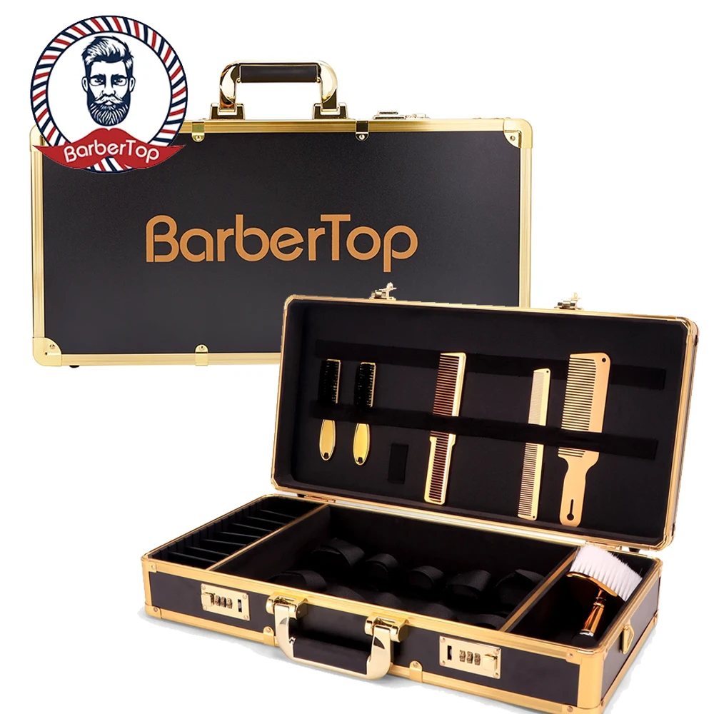 Barbertop Hairdressing Toolbox Large Code Aluminum Alloy Storage Bag Makeup Case Barber Hair Tools Accessories