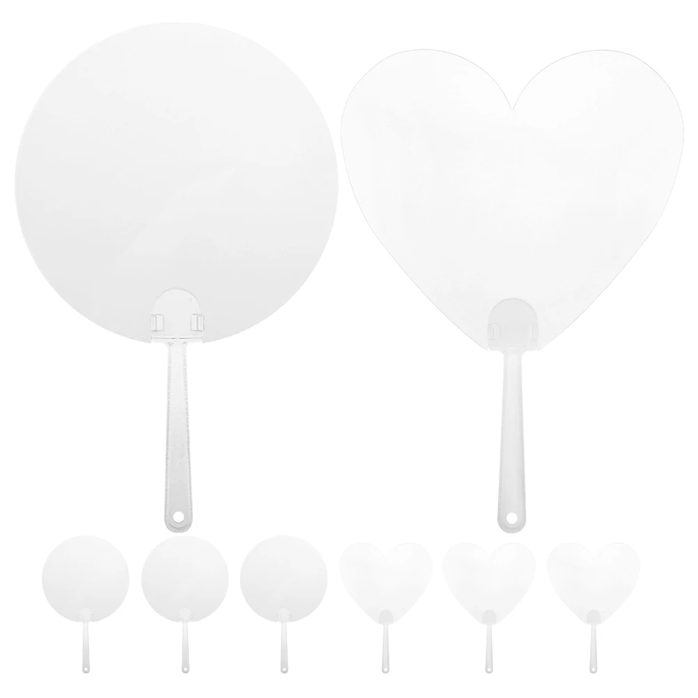 

8Pcs Clear Graffiti Fans DIY Blank Hand Fans for Drawing Practice Fun Craft Projects At School Kindergarten Or Party Events