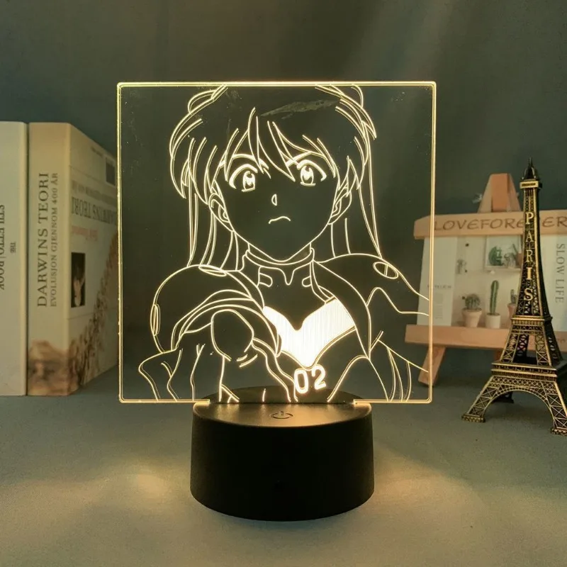 Japanese Animation Neon Genesis Evangelion Rei Ayanami Asuka Cartoon Cute Night Light Bedroom Ambient Light Desktop Ornament