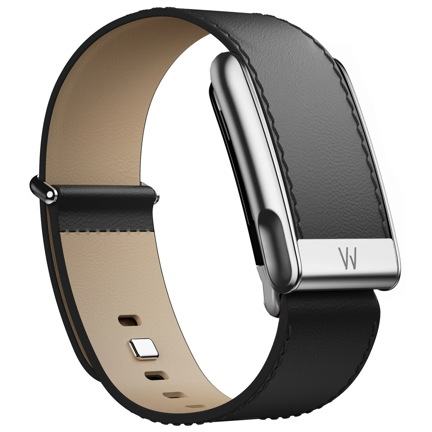 Suitable for Whoop5.0PEAK/LIFE Top Layer Cowhide Strap, Leather Business Premium Strap Replacement Strap with Bright Silver Meta