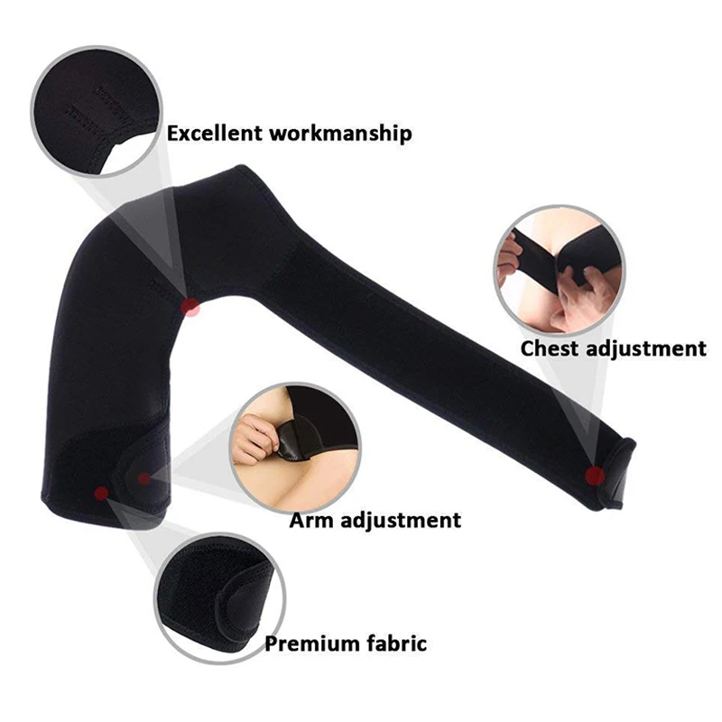 DEBAIJIA Supporto per Spalla Regolabile Neoprene Supporto a Tracolla per Stabilità della Spalla, Sollievo dal dolore, Prevenzione e recupero di lesioni per Uomo Donna - Destra